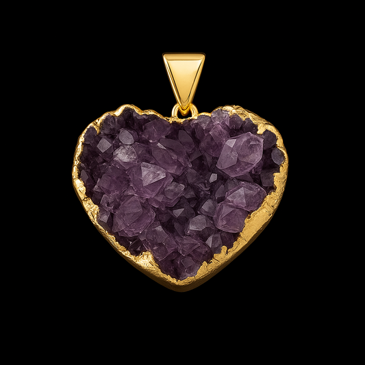( Small ) Amethyst Heart Druse Pendant #80.1