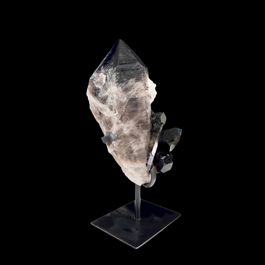 Smoky Quartz Point on Custom Metal Stand – 36cm | 4.85kg
