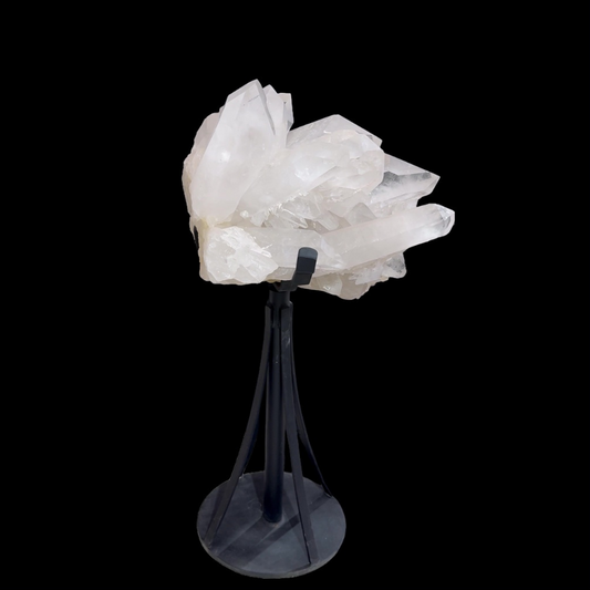 Clear Quartz Collector’s Statement Piece on Custom Iron Base – 112cm | 75kg