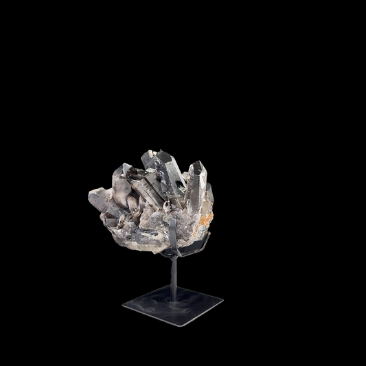 Smoky Quartz Cluster on Custom Metal Stand – 32cm | 9.30kg
