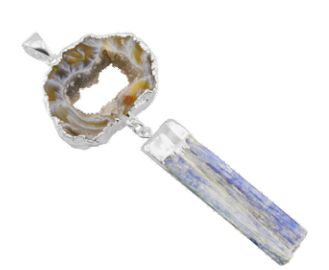 Agate Druse with Stone Pendant #38.1