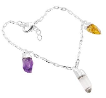 Amethyst Crystal and Citrine Bracelet #1006.1