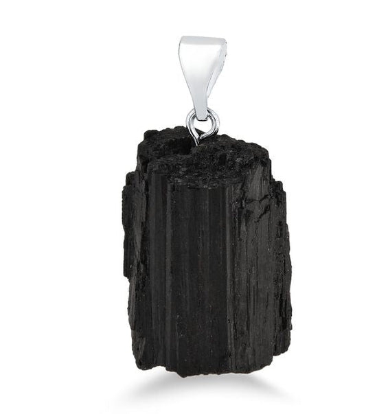 Black Tourmaline Rough Pendant #S208