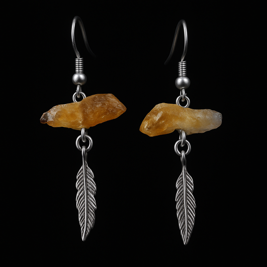 Crystal Feather Earring #1508.1