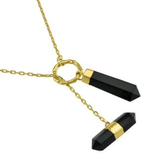 Double Crystal end Necklace #2022.1