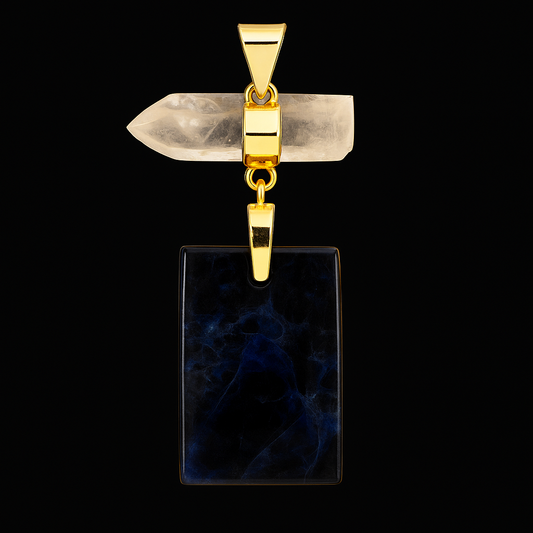 Crystal with Agate Pendant #102.1