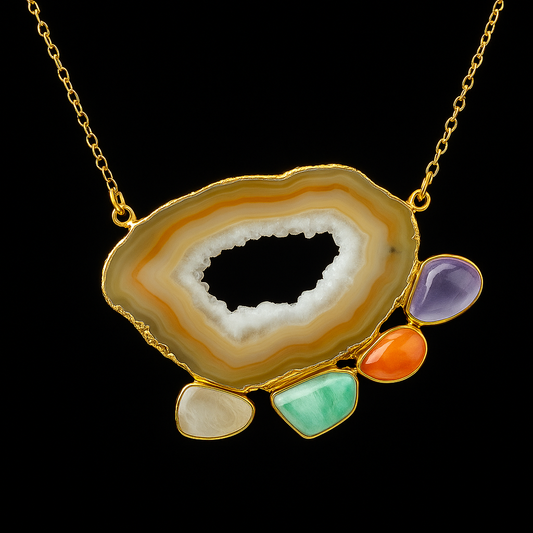 Natural geode Necklace #2004.1