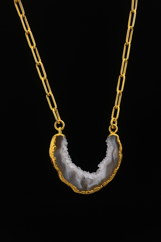 Natural Geode Necklace #2029.1