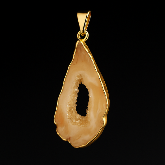 Natural Geode Metalized Pendant #100.1