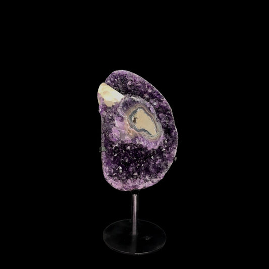 Uruguayan Amethyst with Calcite Inclusion on Metal Base – 32cm | 2.76kg