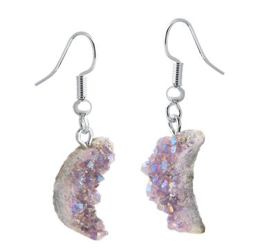 Metalized Druse Earring #1554.1