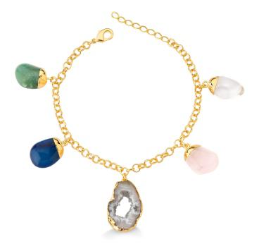 Natural Geode with Tumble Stones Bracelet #1023.1