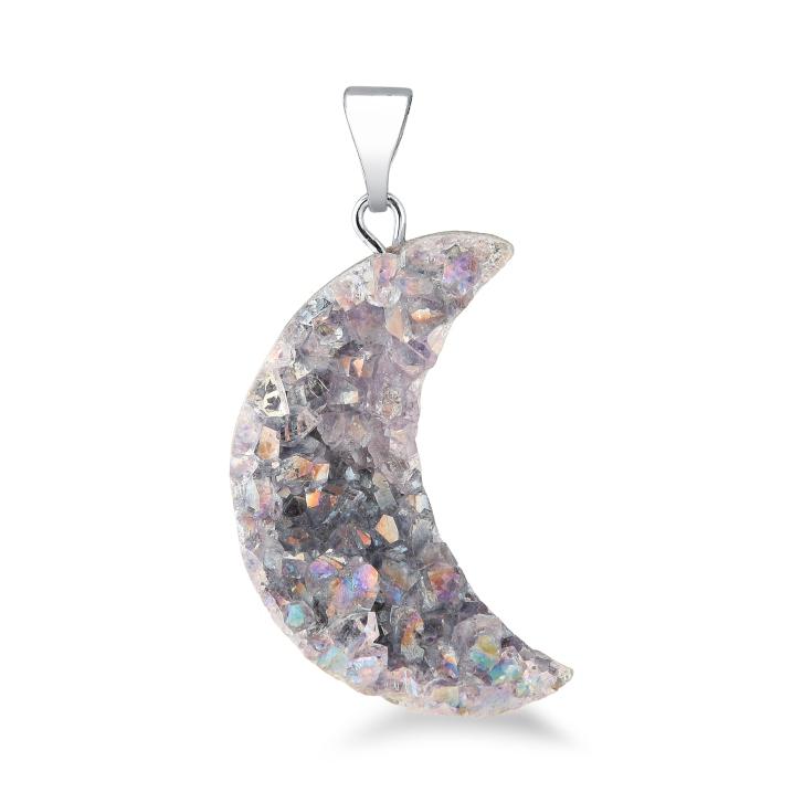 Pearl Moon Druse Pendant #S222