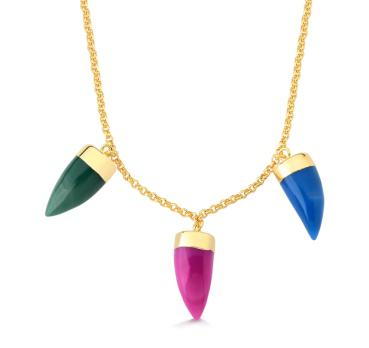 Tripe Crystal end Necklace #2065.1