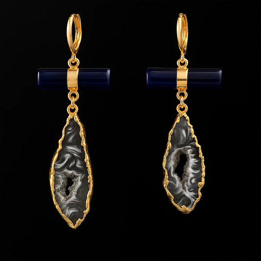 Agate with Natural Geode Earring # 1530.1