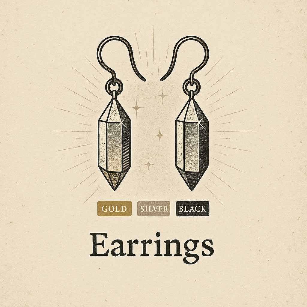 Earrings - Silver, Gold or Black