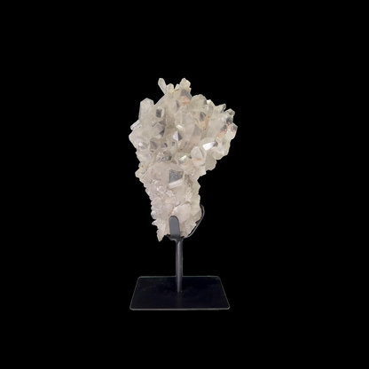 Clear Quartz Cluster on Custom Metal Stand – 36cm | 4.82kg