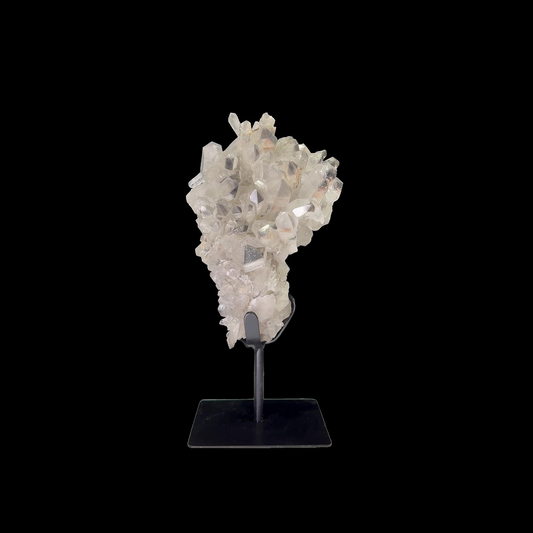 Clear Quartz Cluster on Custom Metal Stand – 36cm | 4.82kg