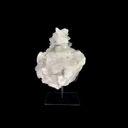 Clear Quartz Cluster on Custom Metal Stand – 34cm | 7.65kg