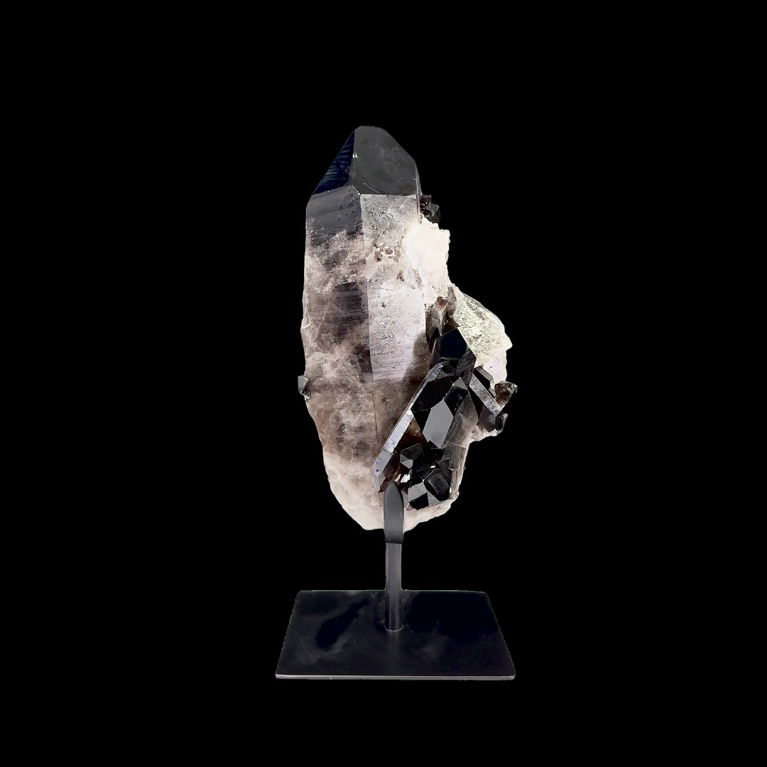 Smoky Quartz Point on Custom Metal Stand – 36cm | 4.85kg