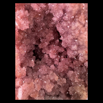 Pink Amethyst Druze on Custom Metal Stand – 23.5cm | 2.7kg