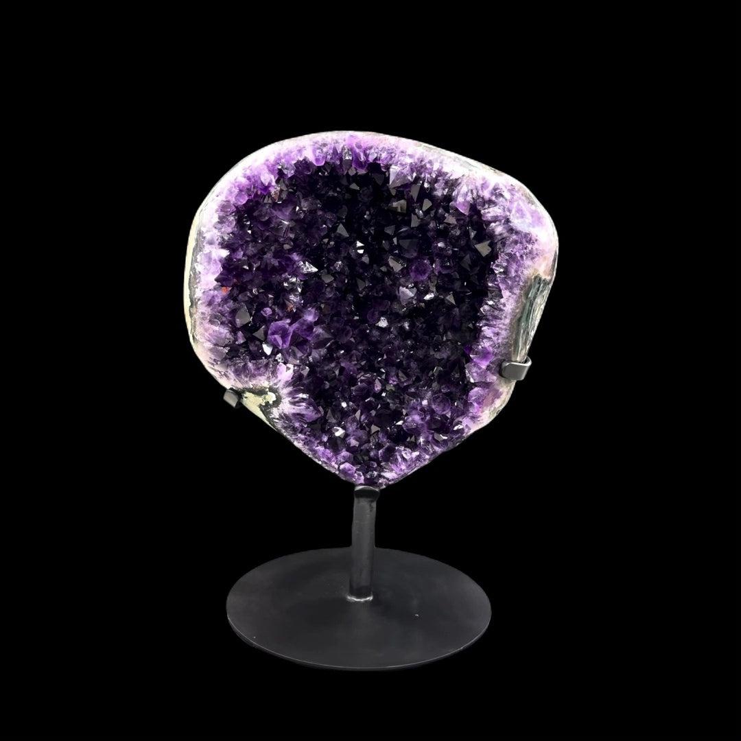 Uruguayan Amethyst Druze on Circular Metal Stand – 45cm | 17.98kg