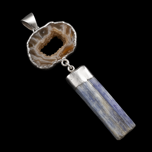 Agate Druse with Stone Pendant #38.1