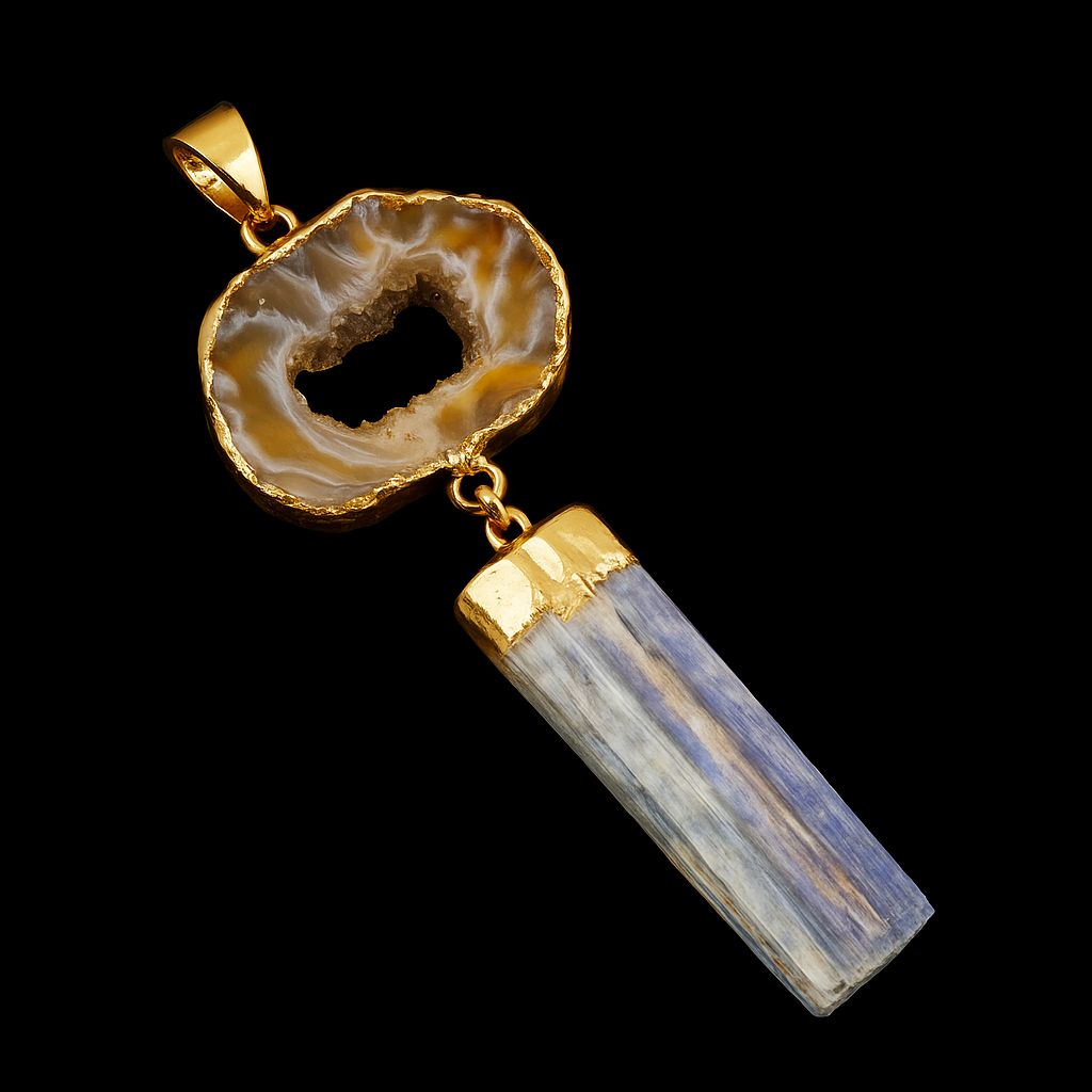Agate Druse with Stone Pendant #38.1