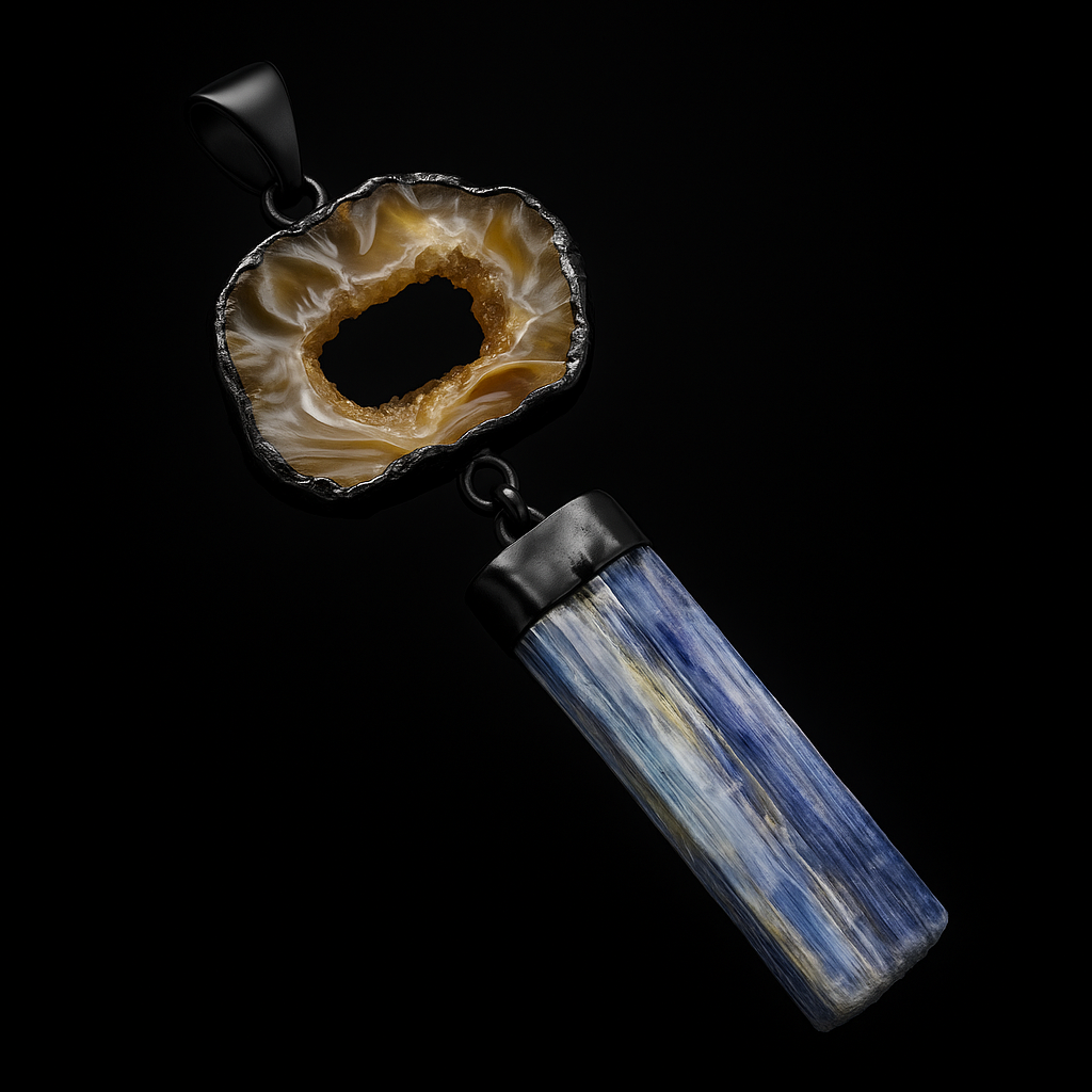 Agate Druse with Stone Pendant #38.1