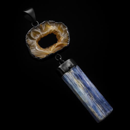 Agate Druse with Stone Pendant #38.1