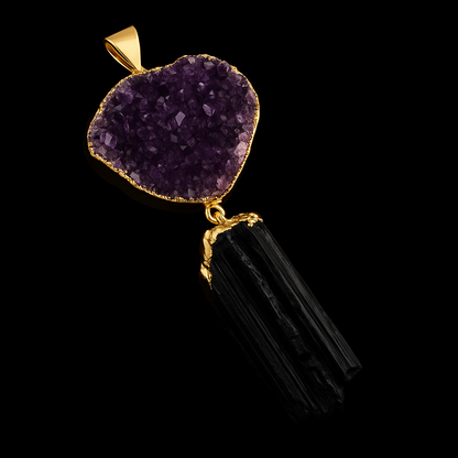 Amethyst Druse with Tourmaline #65.1