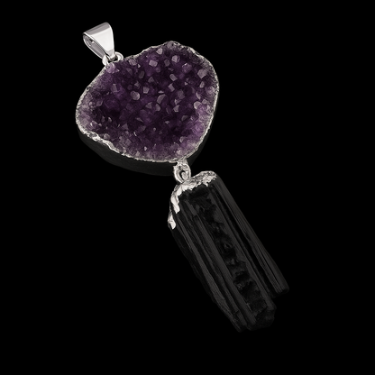 Amethyst Druse with Tourmaline #65.1