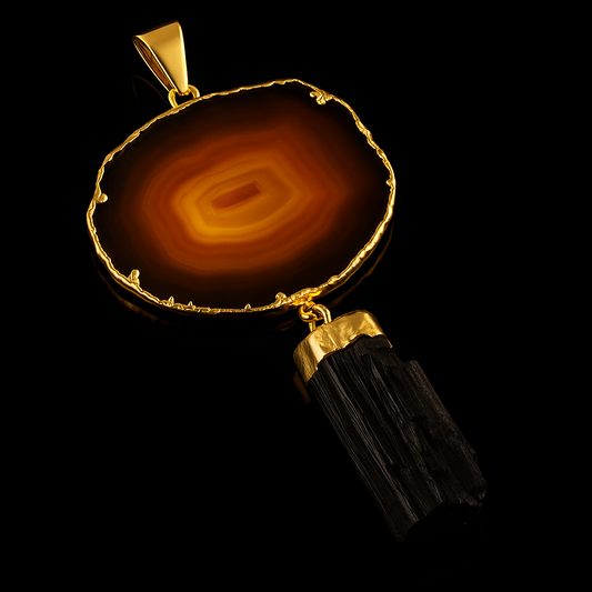 Agate Slice with Tourmaline #66.1