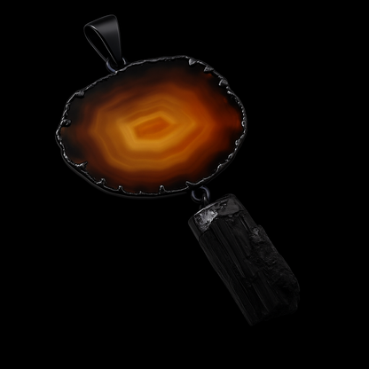 Agate Slice with Tourmaline #66.1