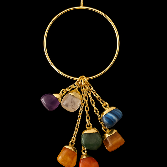 Tumble Stone Mix Pendant (Seven Chakras) #104.1