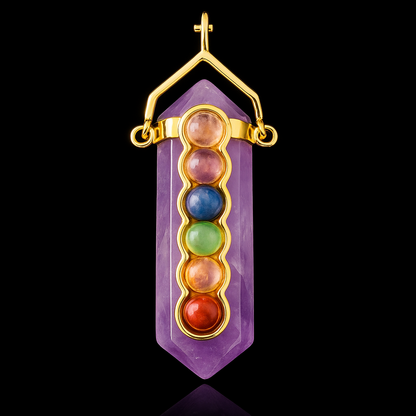 Crystal Seven Chakras Pendant #126.1