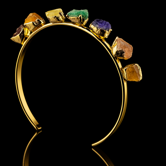 Mix Druse 7 Chakras Bracelet #1005.1