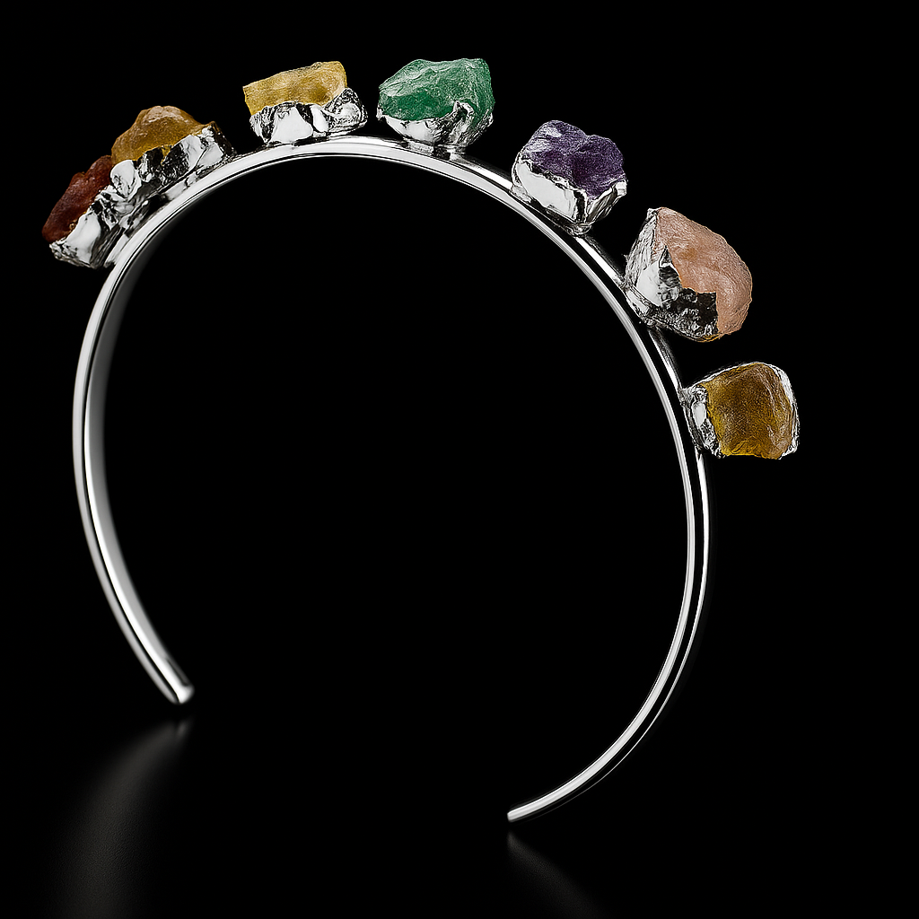 Mix Druse 7 Chakras Bracelet #1005.1