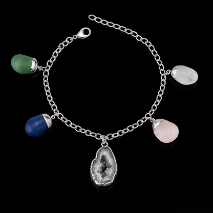 Natural Geode with Tumble Stones Bracelet #1023.1