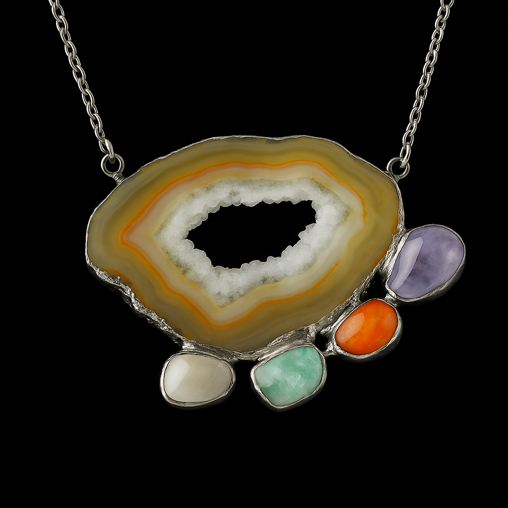 Natural geode Necklace #2004.1