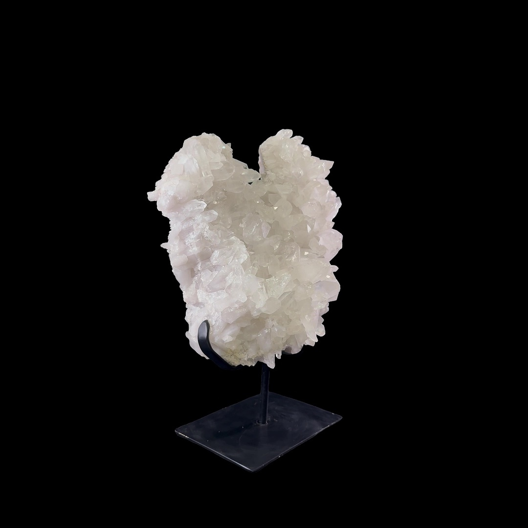 Large Clear Quartz Cluster on Custom Metal Stand – 45cm | 16.20kg