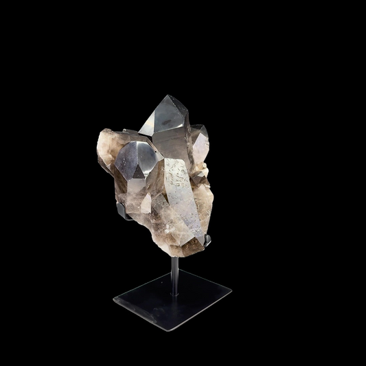Smoky Quartz Cluster on Custom Metal Stand – 31cm | 5.15kg