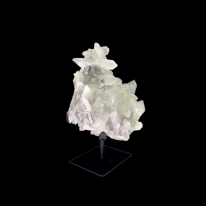 Clear Quartz Cluster on Custom Metal Stand – 34cm | 7.65kg