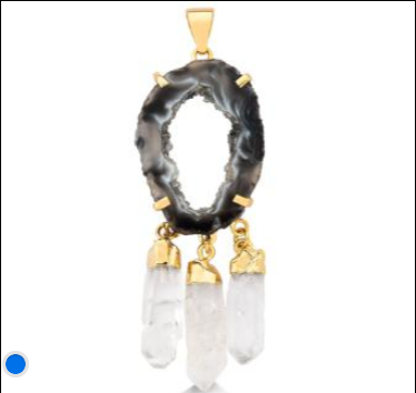 Agate Geode with three Points Pendant #105.1