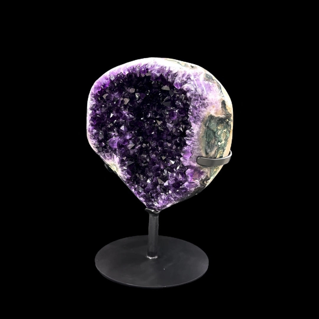 Uruguayan Amethyst Druze on Circular Metal Stand – 45cm | 17.98kg