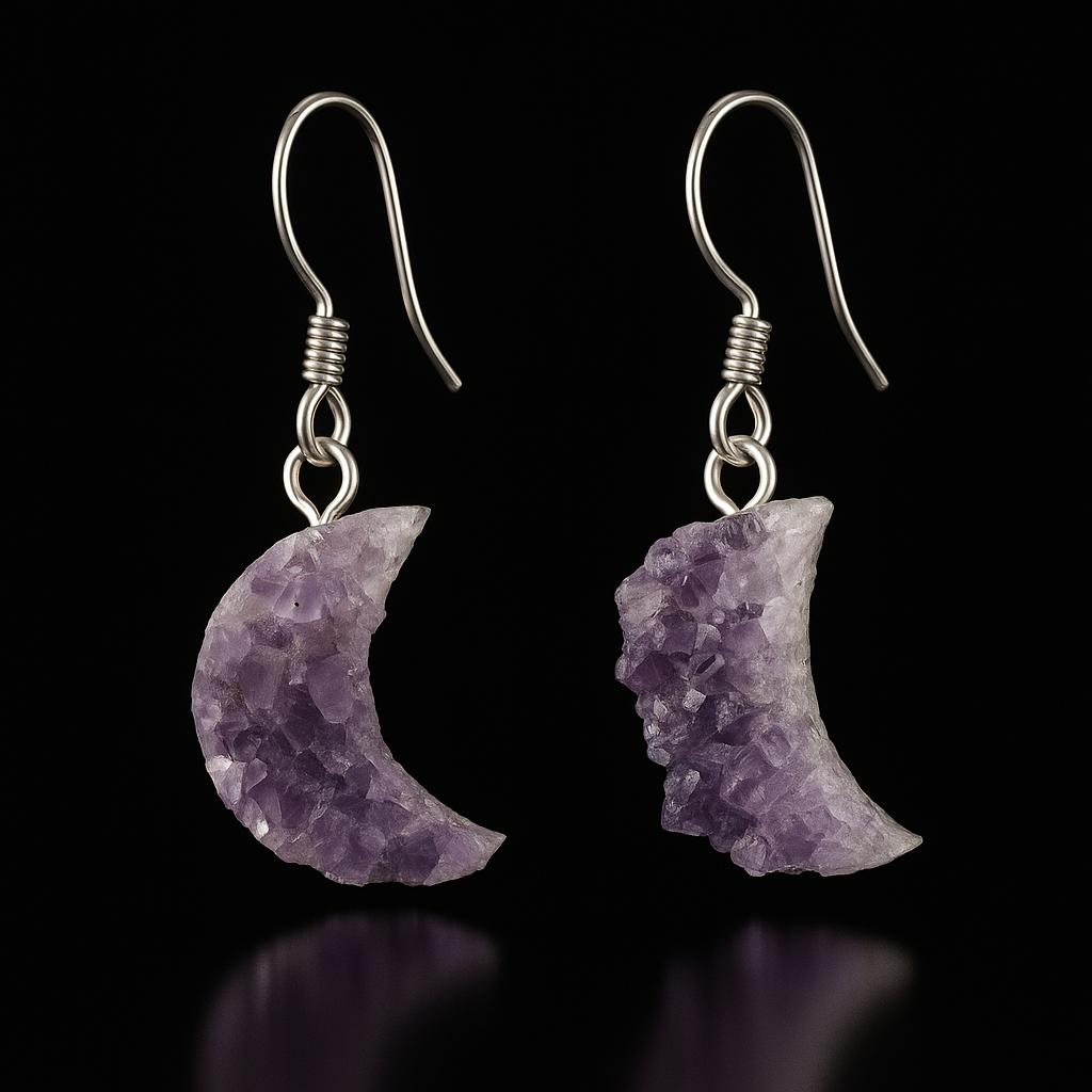 Amethyst Druse Earring #S15