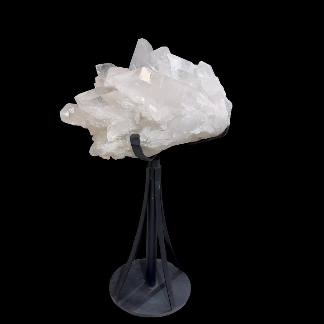 Clear Quartz Collector’s Statement Piece on Custom Iron Base – 112cm | 75kg