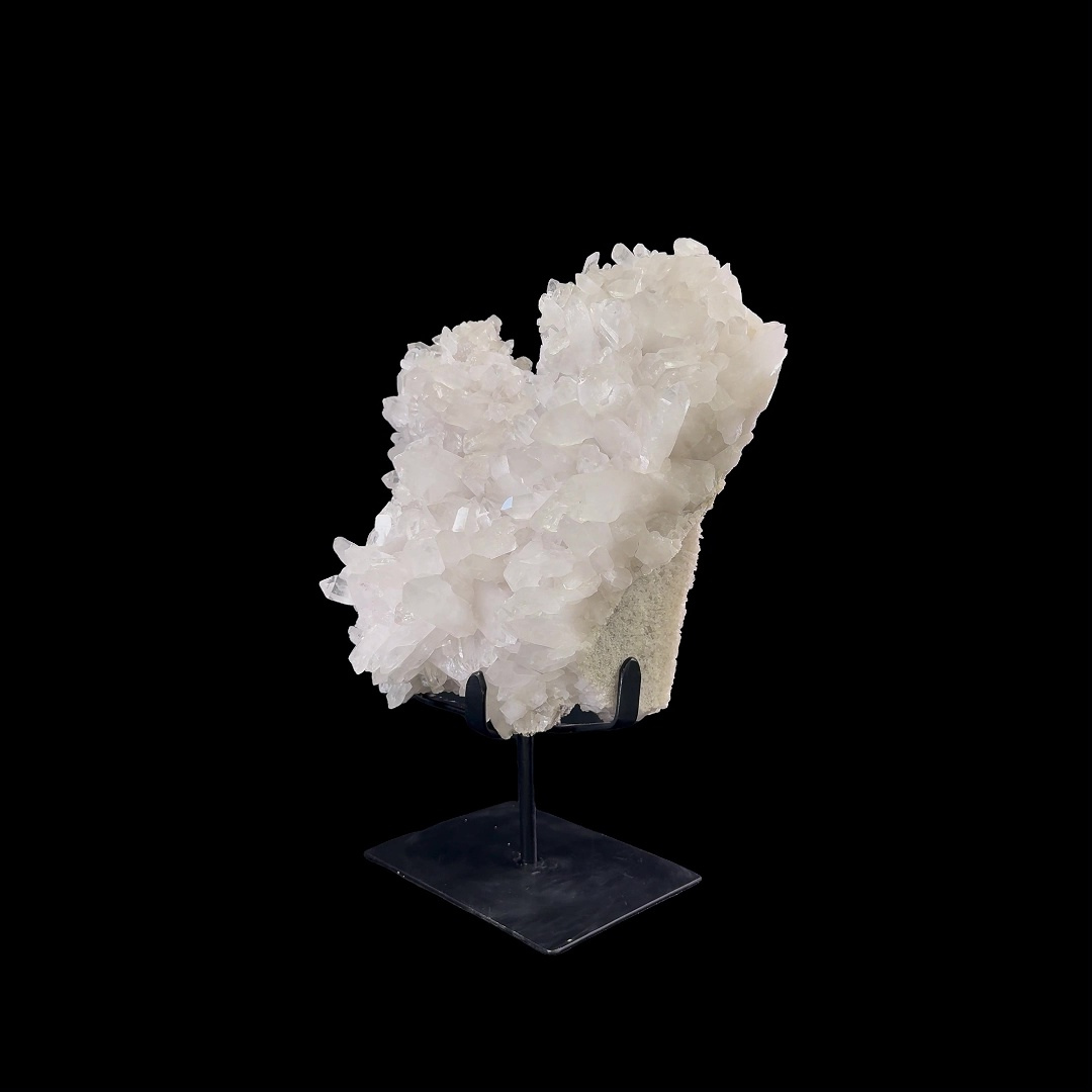 Large Clear Quartz Cluster on Custom Metal Stand – 45cm | 16.20kg