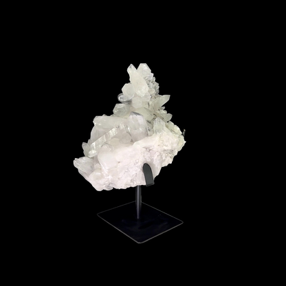 Clear Quartz Cluster on Custom Metal Stand – 34cm | 7.65kg