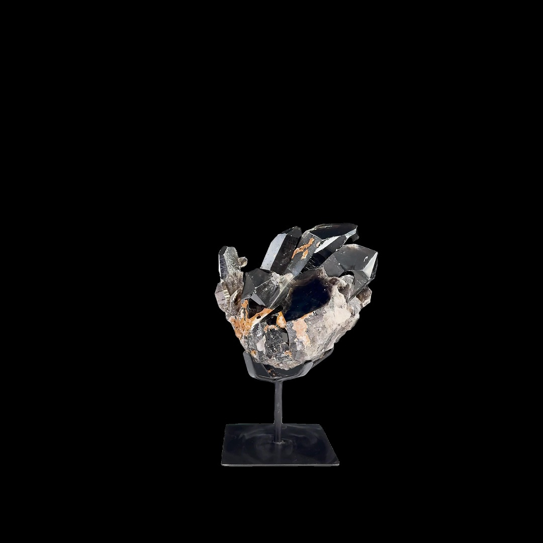 Smoky Quartz Cluster on Custom Metal Stand – 32cm | 9.30kg